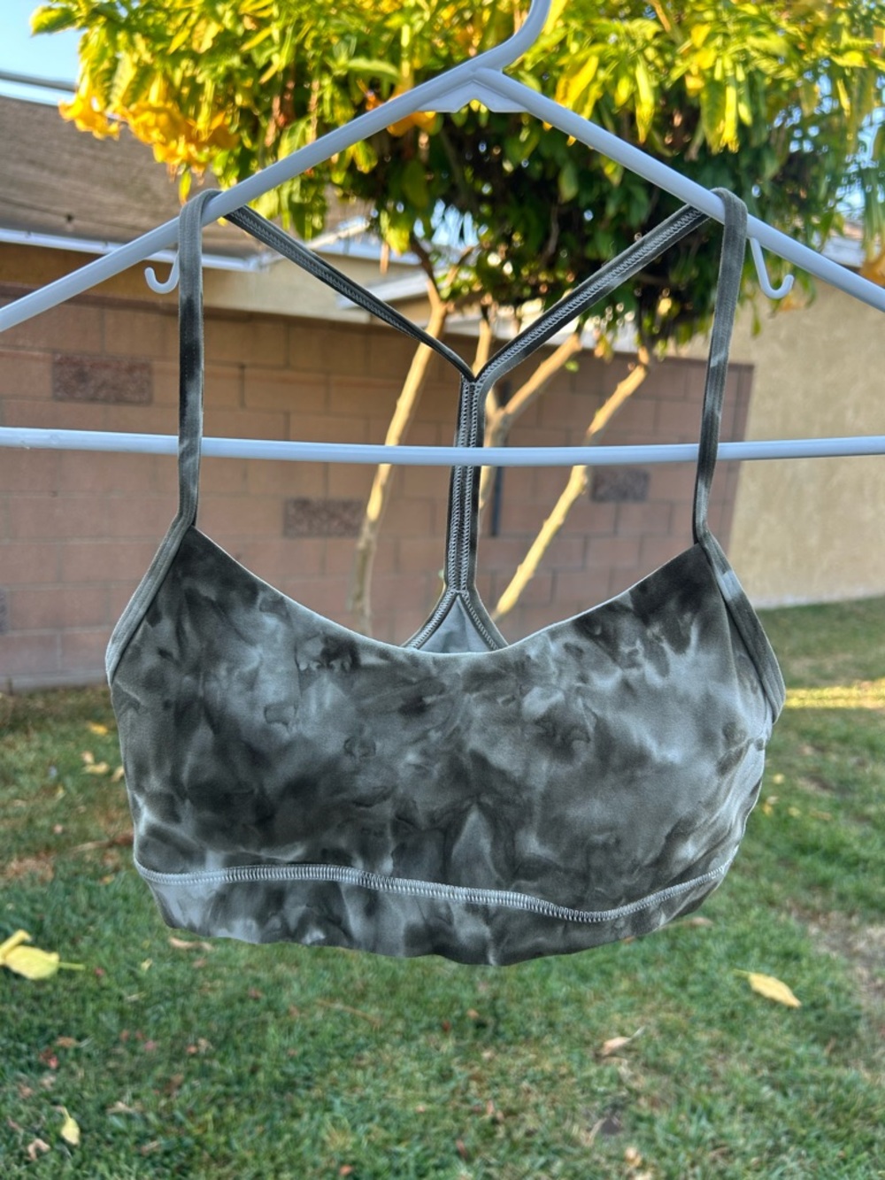 lululemon athletica green Tie-Dye Strappy Sports Bra